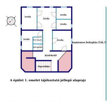 Eladó Irodaépület 1147 Budapest 14. kerület Zuglóban , kamionos behajtási engedélyt nem igénylő utcában eladó két irodaépület és műhelyek