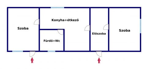 Eladó Ház 2200 Monor Monoron központtól néhány percre 2 szobás 85nm-es ház eladó