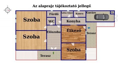 Eladó Ház 2340 Kiskunlacháza Telek 1354 m2 + 3 szoba + Nappali + Garázs + Gyümölcsös + Pince