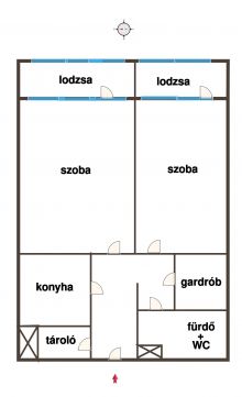 Kiadó Lakás 1035 Budapest 3. kerület Búvár utca felé néző, 2 szobás, 2 beépített lodzsás lakás