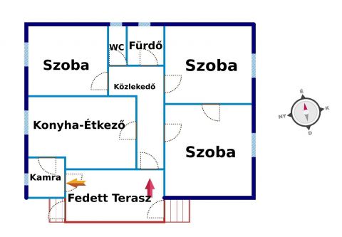 Eladó Ház 6112 Pálmonostora Tégla családi ház 3 szobával, felújított állapotban 