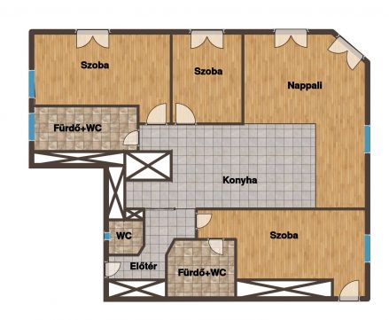 Eladó Lakás 1031 Budapest 3. kerület Római parton nagy kertkapcsolatos lakás