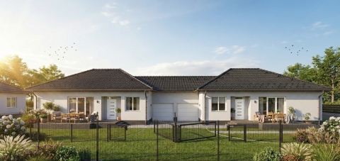 Eladó Ház 2200 Monor , Garázskapcsolatos ikerházfél, ajándék konyhabútorral!