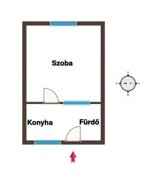 Eladó Lakás 7400 Kaposvár *** Fő utca, földszinti, 23 Nm-es, 1 szobás, udvari lakás